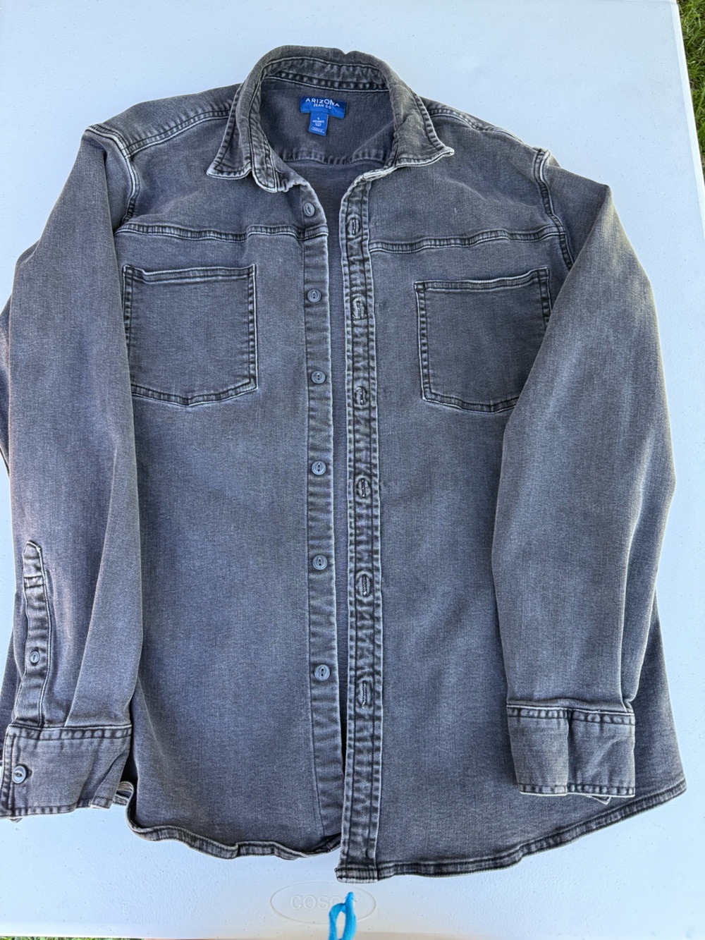 Arizona Jean Company Men's Washed Gray Shirt Jacket